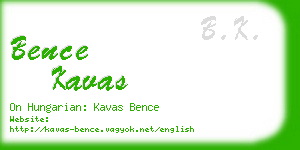 bence kavas business card